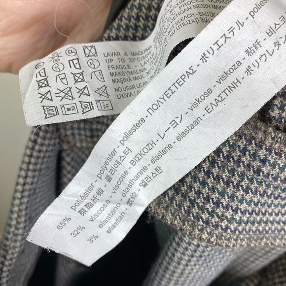 Zara Basic Brown Mini Houndstooth Check High Rise Trouser Pants - Picture 5 of 5